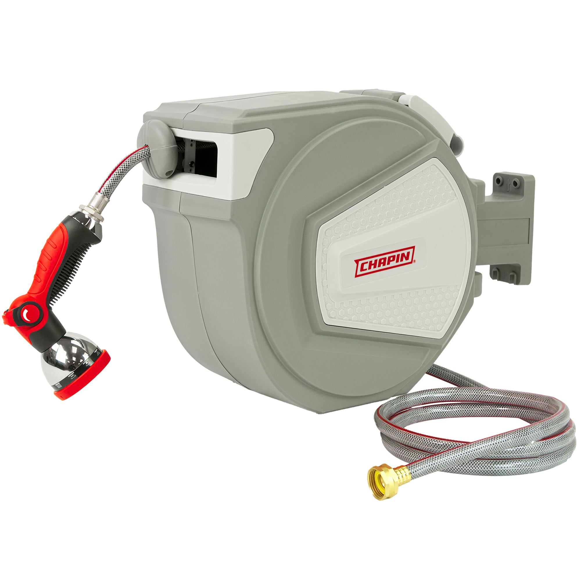 Chapin 5997: 65-feet Retractable Garden Hose Reel, PVC Mesh Hose, Wall Mounted