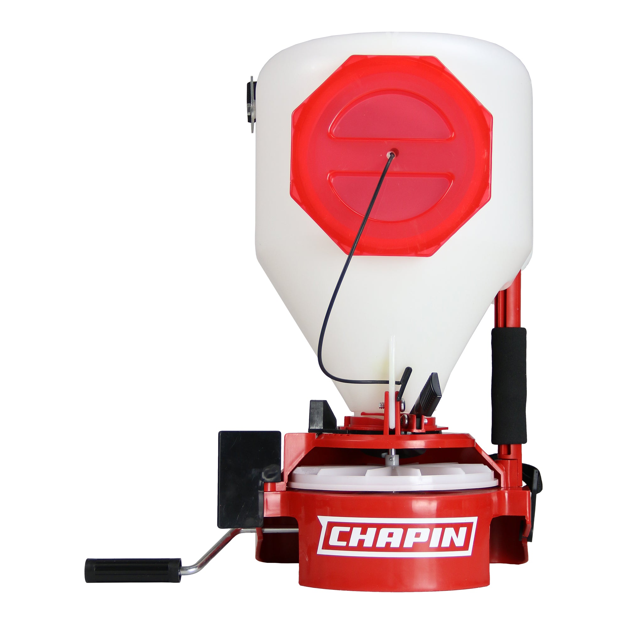 Chapin 8700A: 680 Cubic Inch Capacity Chest Mounted Turf Spreader with Easy Fill Poly Hopper, for Small Spaces, Food Plots, Gardens and Landscaping