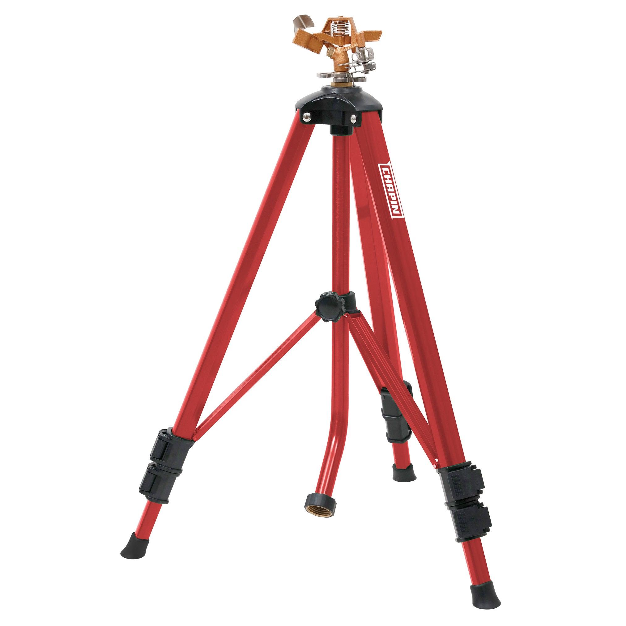 Chapin 4993: Heavy Duty Brass Head Tripod Impact Lawn Sprinkler, 360 Degree Coverage - Chapin International